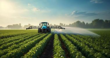 Spraying a Blossoming Soybean Landscape