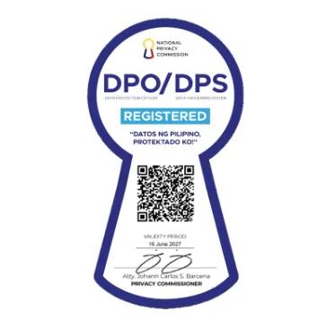 Seal of Registration from the National Privacy Commission (NPC) - Valid til June